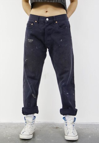 VINTAGE LEVI'S BLUE PAINT MOM JEANS