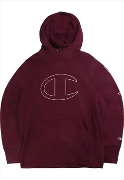 Vintage 90's Champion Hoodie Spellout Pullover Burgundy
