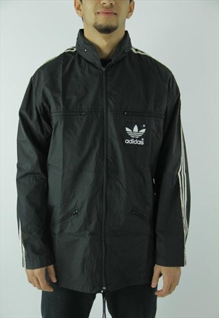 VINTAGE ADIDAS WINDBREAKER JACKET BLACK