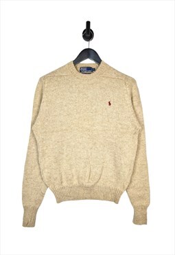 Men's Polo Ralph Lauren Wool Jumper Cream Size Medium
