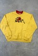 VINTAGE SWEATSHIRT EMBROIDERED BIRDS PATTERNED JUMPER