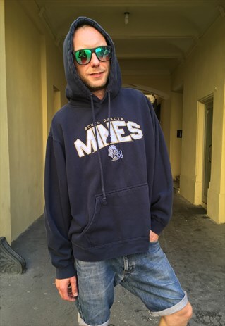 VINTAGE 90' OLDSCHOOL COOL UNISEX MINES NAVY BLUE JACKET