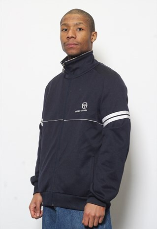 VINTAGE SERGIO TACCHINI LOGO TRACK TOP JACKET BLUE
