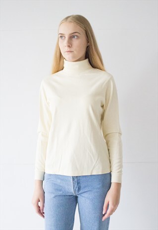 VINTAGE RETRO BEIGE TURTLE NECK JUMPER