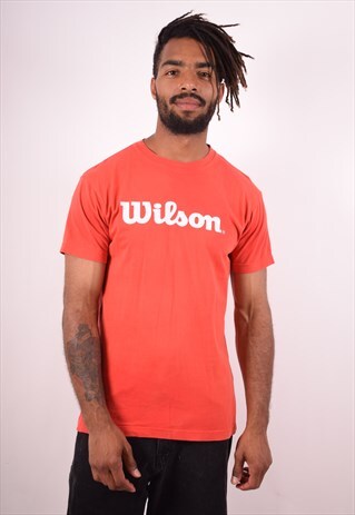 WILSON MENS VINTAGE T-SHIRT TOP MEDIUM RED 90S