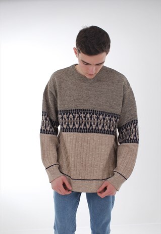80'S VINTAGE SOFT BEIGE JUMPER