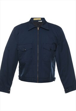 Vintage Navy Zip-Front Cargo Style Workwear Jacket - M