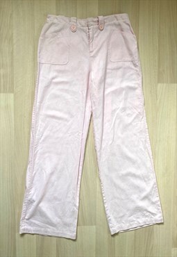Y2K Baby Pink Linen Trousers