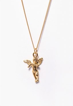 Angel Cherub gold plated Necklace waterproof 