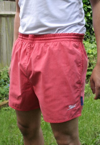 VINTAGE SPEEDO FADED RED SWIMMING SHORTS