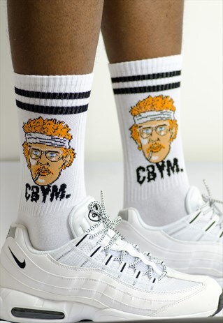 WHITE RETRO X SOCKS