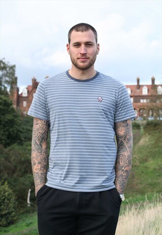 SHORT SLEEVE GREY STRIPE TSHIRT