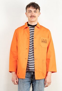 Vintage 90's Men Work Jacket in Orange