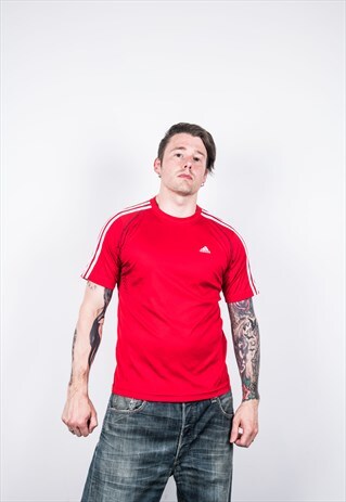 ADIDAS VINTAGE 1990S RED SPORTS T-SHIRT