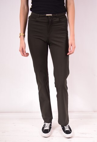 MOSCHINO WOMENS VINTAGE TROUSERS W28 L32 KHAKI 90S
