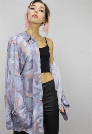 VINTAGE 80S/90S OVERSIZED PATTERNED SHIRT
