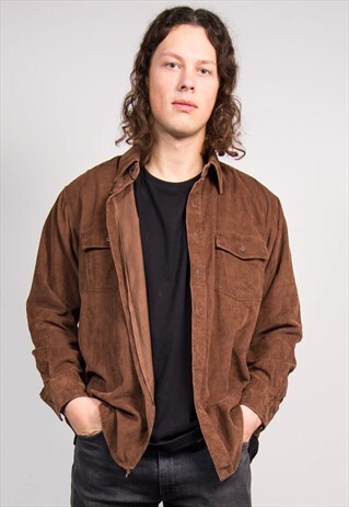 VINTAGE 90'S BROWN CORD SHIRT
