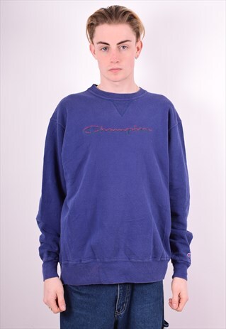 CHAMPION MENS VINTAGE SWEATSHIRT JUMPER XL BLUE 90'S