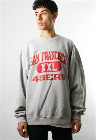 CHAMPION ROUND NECK SPORTS LOGO SWEATSHIRT, GREY