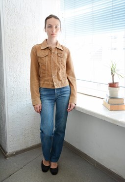 Vintage Brown Industry Trucker Corduroy Jacket