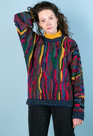 RARE VINTAGE COOGI HAND-KNITTED AUSTRALIAN JUMPER MULTICOLOR