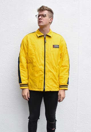 VINTAGE TEDDY SMITH RUBBER FLEECE PADDED COAT SIZE L
