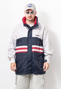 Hummel windbreaker 90's vintage hooded jacket men size XXL