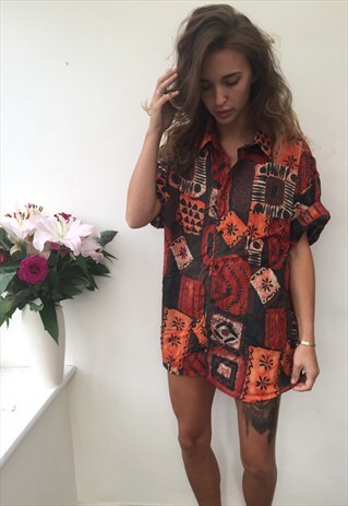 CRAZY PATTERN OVERSIZED UNISEX RETRO VINTAGE FESTIVAL SHIRT