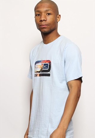 VINTAGE NIKE PRINT LOGO T-SHIRT BLUE