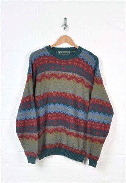 Vintage Knitted Jumper Retro Pattern XL
