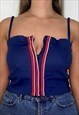 ADIDAS 90S BLUE RED CORSET TOP