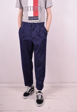 AVIREX MENS VINTAGE TROUSERS W31 L30 BLUE 90S