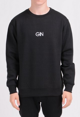 BLACK GIN SWEATSHIRT - EMBROIDERED