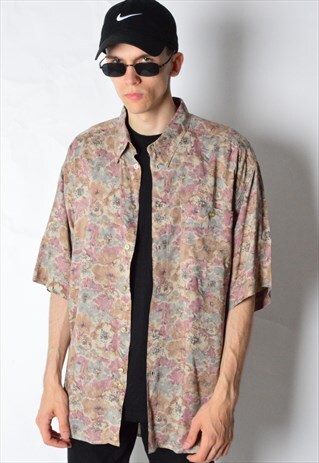 VINTAGE 90S PASTEL FLOWER SHORT SLEEVE SHIRT