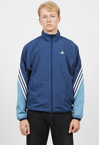 VINTAGE BLUE ADIDAS ZIP TRACK JACKET