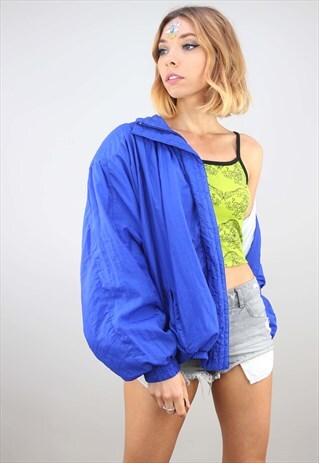 VINTAGE 80S 90S OVERSIZED FESTIVAL SHELL WINDBREAKER JACKET