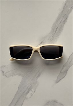 BOO DESIGNED Square Cream Sunglasses with Coloured Lenses