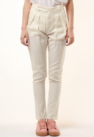 VINTAGE SEE BY CHLOE HIGH WAISTED CREAM TROUSERS 921