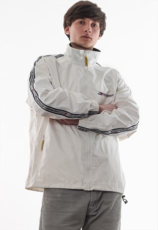 VINTAGE TOMMY HILFIGER TRACKSUIT WINDBREAKER 90S WHITE
