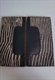 VINTAGE HANDMADE LEATHER BLACK WHITE ANIMAL PRINT WALLET