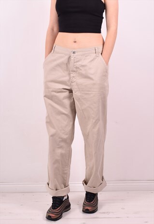 CALVIN KLEIN WOMENS VINTAGE TROUSERS W32 L31 BEIGE 90S