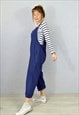 FULL LENGTH COTTON DUNGAREES RELAXED FIT LONG NAVY WORKWEAR 