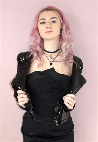 90'S VINTAGE BLACK EVENING DRESS SATIN DATE NIGHT PARTY