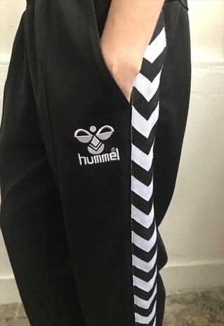 VINTAGE 90' OLDSCHOOL COOL UNISEX BLACK SWEAT TROUSERS