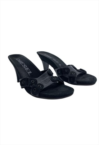 Diesel Vintage 2000s Black Suede Sandals