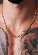 54 Floral 22" 6mm Figaro Necklace Chain - Gold