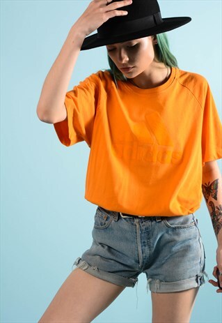 VINTAGE ADIDAS ORANGE LOGO T-SHIRT