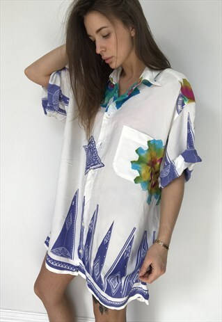 PATTERNED OVERSIZED RETRO VINTAGE UNISEX FESTIVAL SHIRT