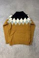 ABSTRACT KNITTED JUMPER PATTERNED CHUNKY KNIT SWEATER