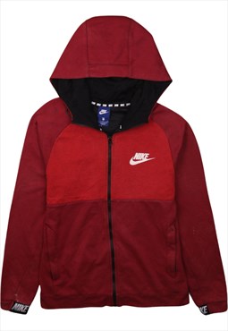 Vintage 90's Nike Hoodie Swoosh Full Zip Up Red Small